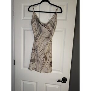 Fiestar Abstract Print Mini Slip Dress Medium
